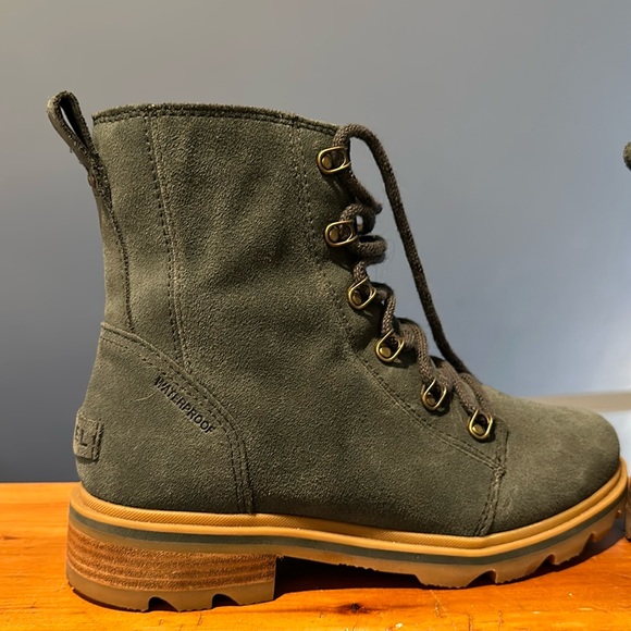 Sorel Shoes Sorel Womens Lennox Lace Rain Boot Waterproof Leather Boots Dark Moss Gum Poshmark